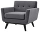 Armchair Accent Chair, Gray, Velvet, Modern, Mid Century Hotel Lounge Cafe
