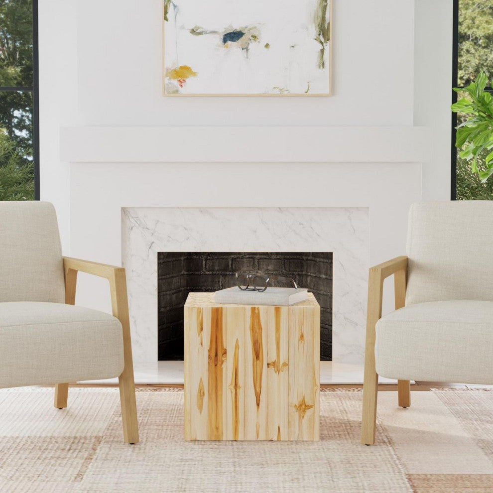 East at Main Merrill Brown Teakwood Square Accent Table