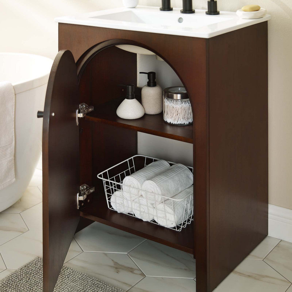 Appia 24" Bathroom Vanity Cabinet (Sink Basin Not Included) - Walnut