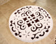 Saffron Fabs Bath Rug, Cotton, 36 Inch Round, 200 GSF, Damask Pattern, Chocolate
