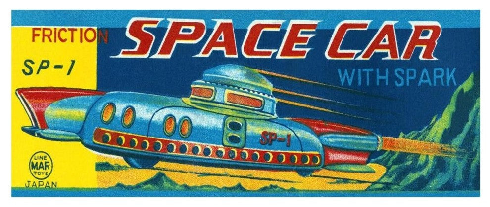 "SP-1 Friction Space Car" Digital Paper Print by Retrotrans, 46"x20"