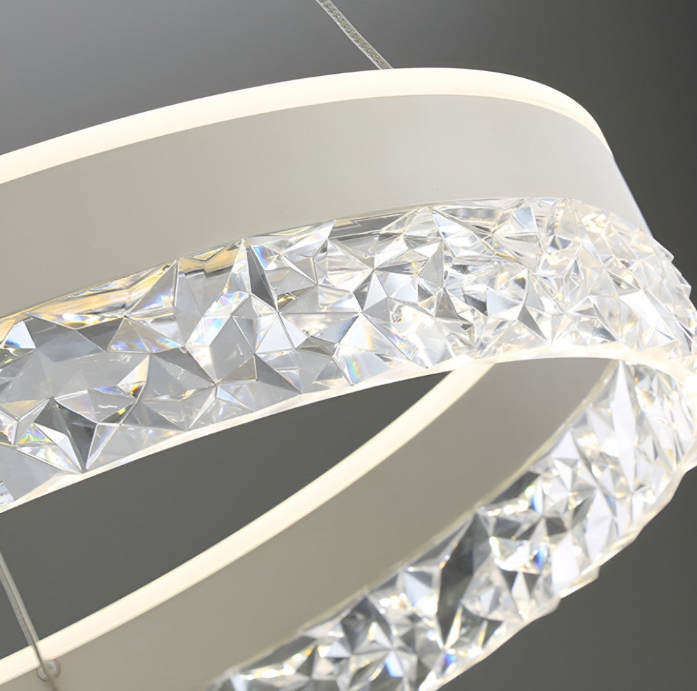 Chatel-Saint-Denis | Crystal Chandelier in the Shape of Ring, White, Warm Light
