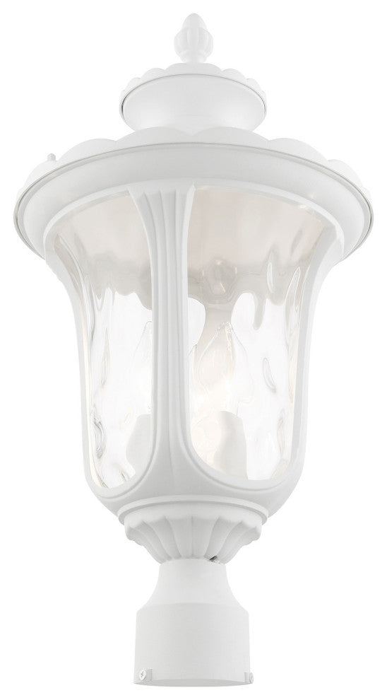 Textured White Traditional, Victorian, Sculptural, Outdoor Post Top Lantern