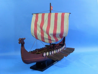 Wooden Viking Drakkar Model Boat, 24"