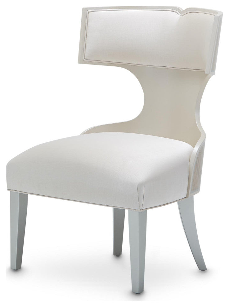 Aico Amini Camden Court Side Vanity Chair in Pearl