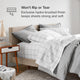 1800 Microfiber Sheet Set, Windowpane White/Mushroom, California Kin