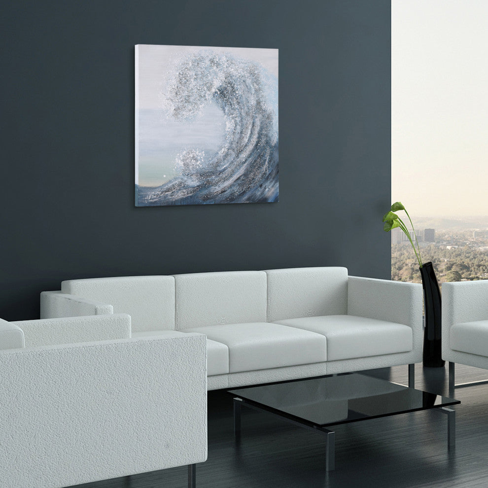Crystal Wave Textured Metallic Hand Painted Wall Art by Martin Edwards
