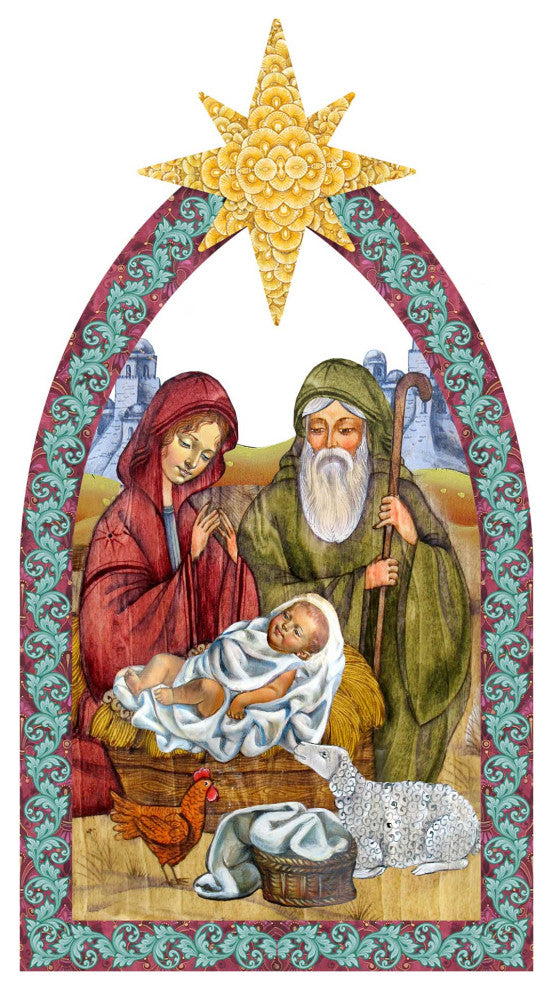 Nativity Manger Star Wooden O