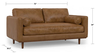 Morrison 72 inch Sofa, Caramel Brown