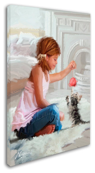 The Macneil Studio 'Girl with Kitten' Canvas Art, 32"x22"