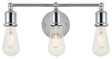 Chrome Finish 3-Light Wall Sconce