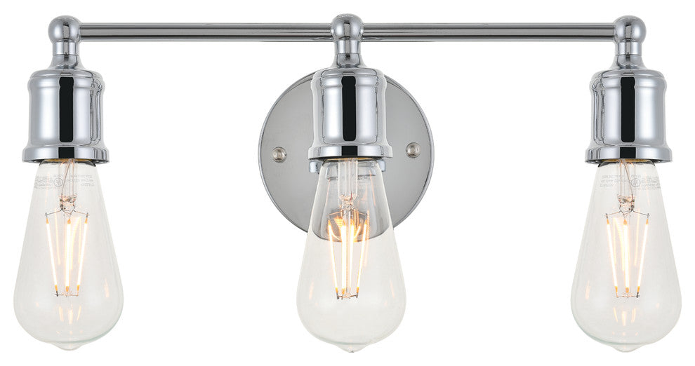 Chrome Finish 3-Light Wall Sconce