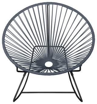 Innit Indoor/Outdoor Handmade Rocker, Gray Weave, Black Frame