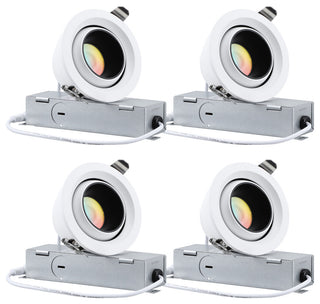 4 Pack LED 5CCT 3" Gimbal Recessed Light, Anti-Glare, Dimmable, ETL
