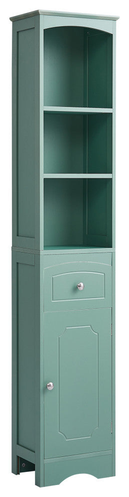 67" Tall Freestanding Bath Storage Cabinet, Adjustable Shelves