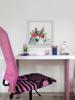 "Born Unicorn" Framed Painting Print, 12"x12"