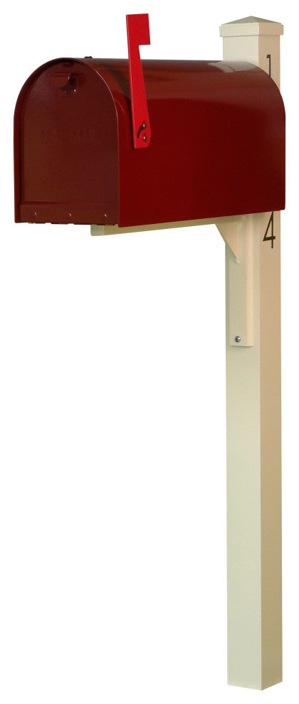 Mid Modern Rigby Curbside Mailbox and Post, Wine