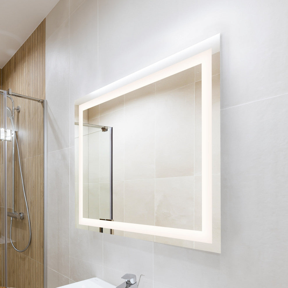 Remy Anti-Fog Front/Back-lit Bathroom Vanity Mirror, Touch Control, Height: 36"