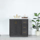 Gazsi Brown Oak Bathroom Vanity Set, 36", Without Mirror