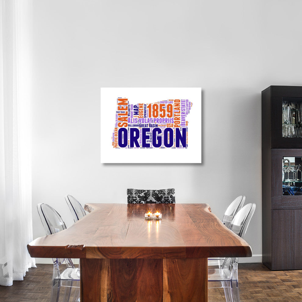 "Oregon Word Cloud Map" Fine Art Print