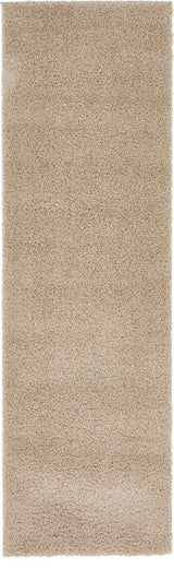 Unique Loom Taupe Studio Solid Shag 2' 0 x 6' 7 Runner Rug