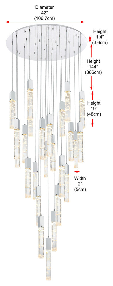 Home Living 42" Chandelier, Chrome