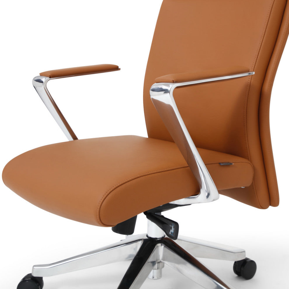 Draper Modern Fully Reclining Adjustable Executive Office Chair Tan