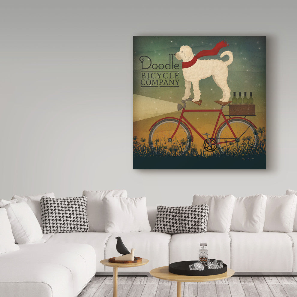 Ryan Fowler 'White Doodle On Bicycle Summer' Canvas Art