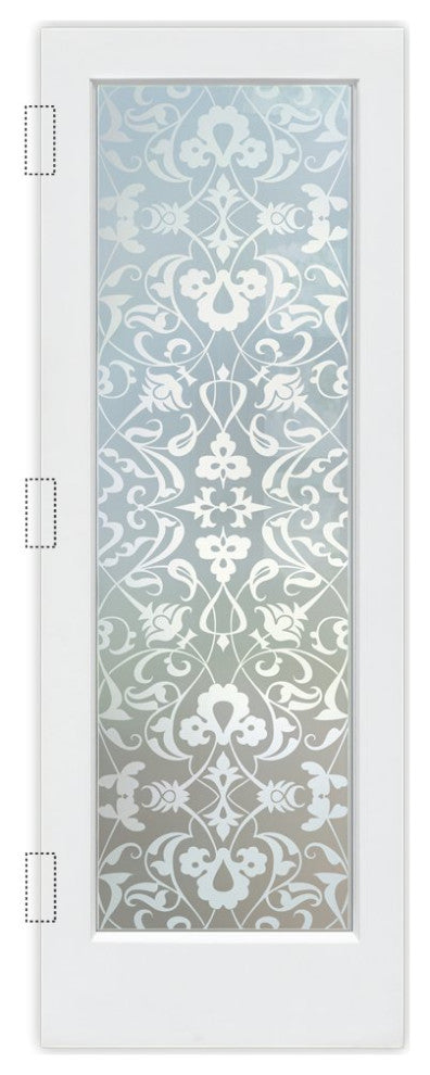 Interior Prehung Door or Interior Slab Door - Floweret - Primed - 24" x 96"...