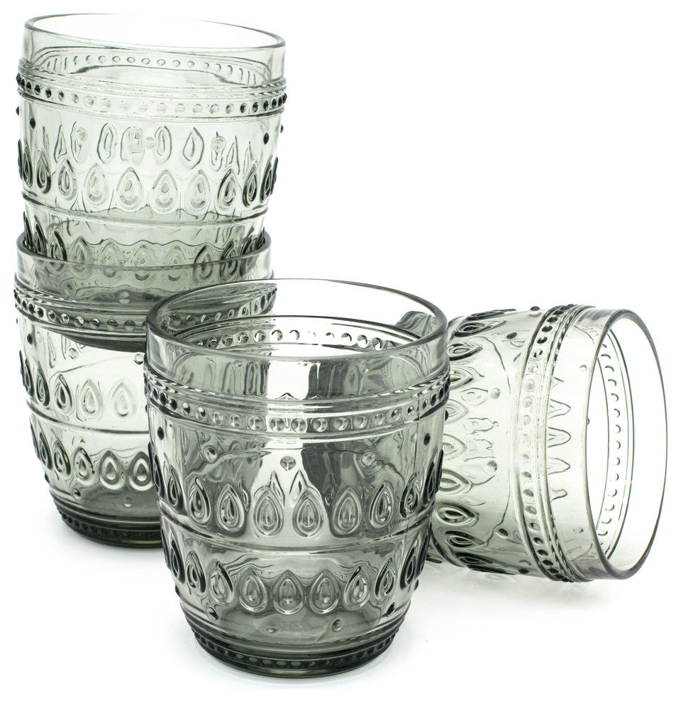 Fez Glass Old Fashion Set of 4, Gray
