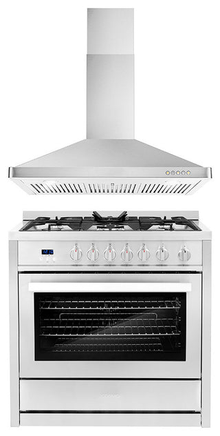 2-Piece Kitchen, 36" Gas Range and 36" Wall Mount Range Hood