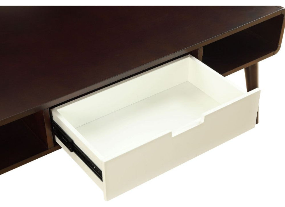 Acme Christa Coffee Table White and Espresso Finish