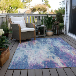 Machine Washable Indoor/Outdoor Chantille ACN1640 Blue 9' x 12' Rug