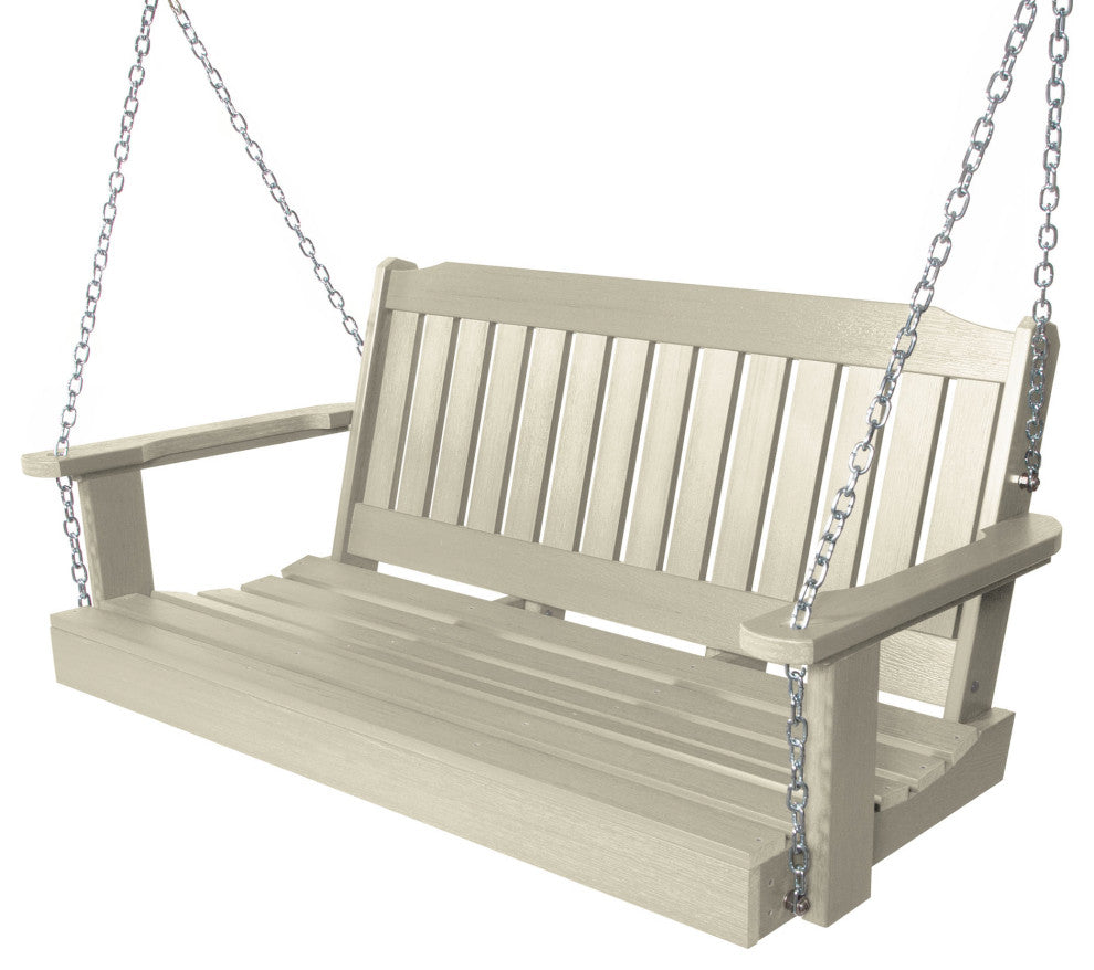 Linden Porch Swing 4', Whitewash