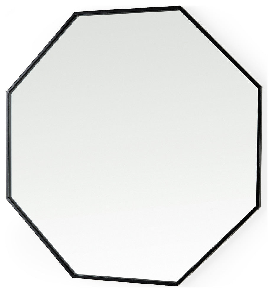 Helix Black Metal Frame Octogonal Mirror, 38" x 38"