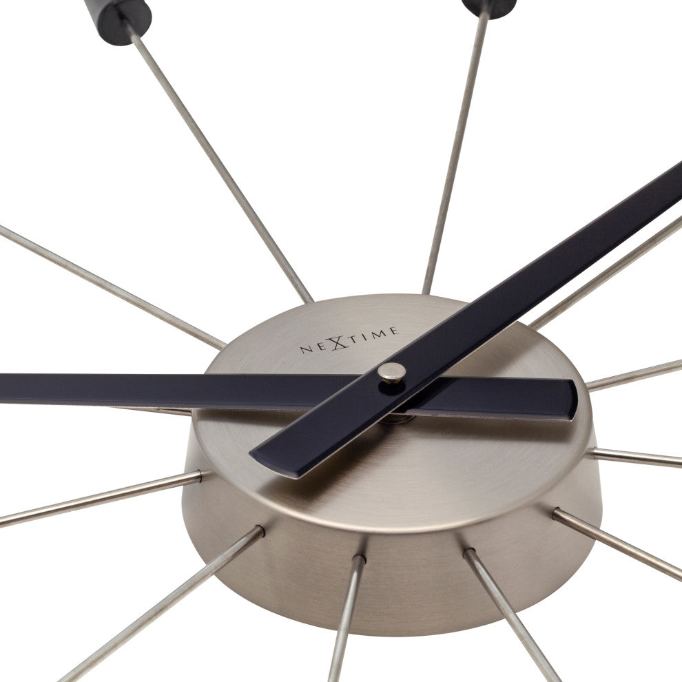NeXtime Plug Inn Spoke Wall Clock, Black