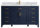 Cambridge 60 Single Bathroom Vanity in Hale Navy Blue 2" Carrara Marble