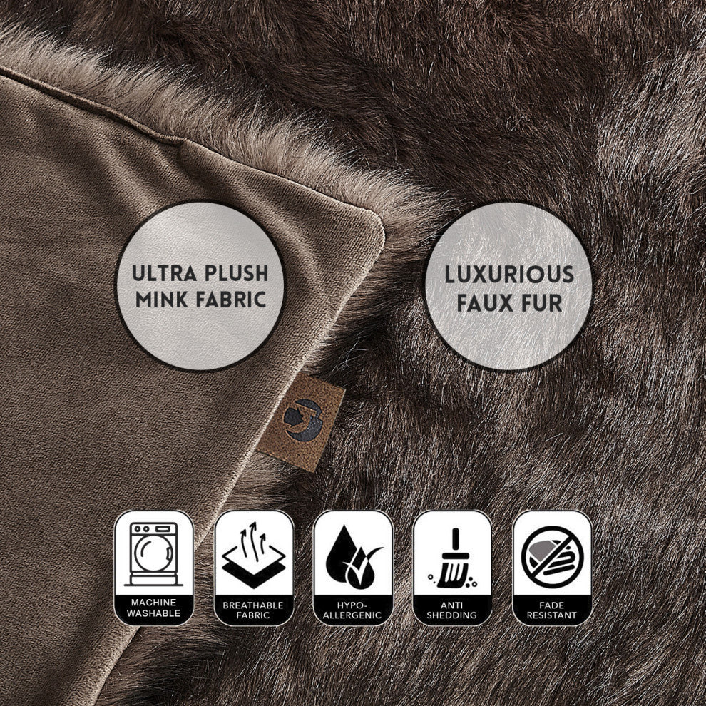 Inspired Home Marquise Throw Cozy, 50"x60", Kodiak Bear