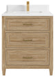 Santa Monica 30 Single Sink Bath Vanity in Whitewashed Teak 1.5" White Quartz
