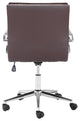 Computer Chair, Faux Vinyl Leather, Steel, Brown Black, Chrome, Business Office