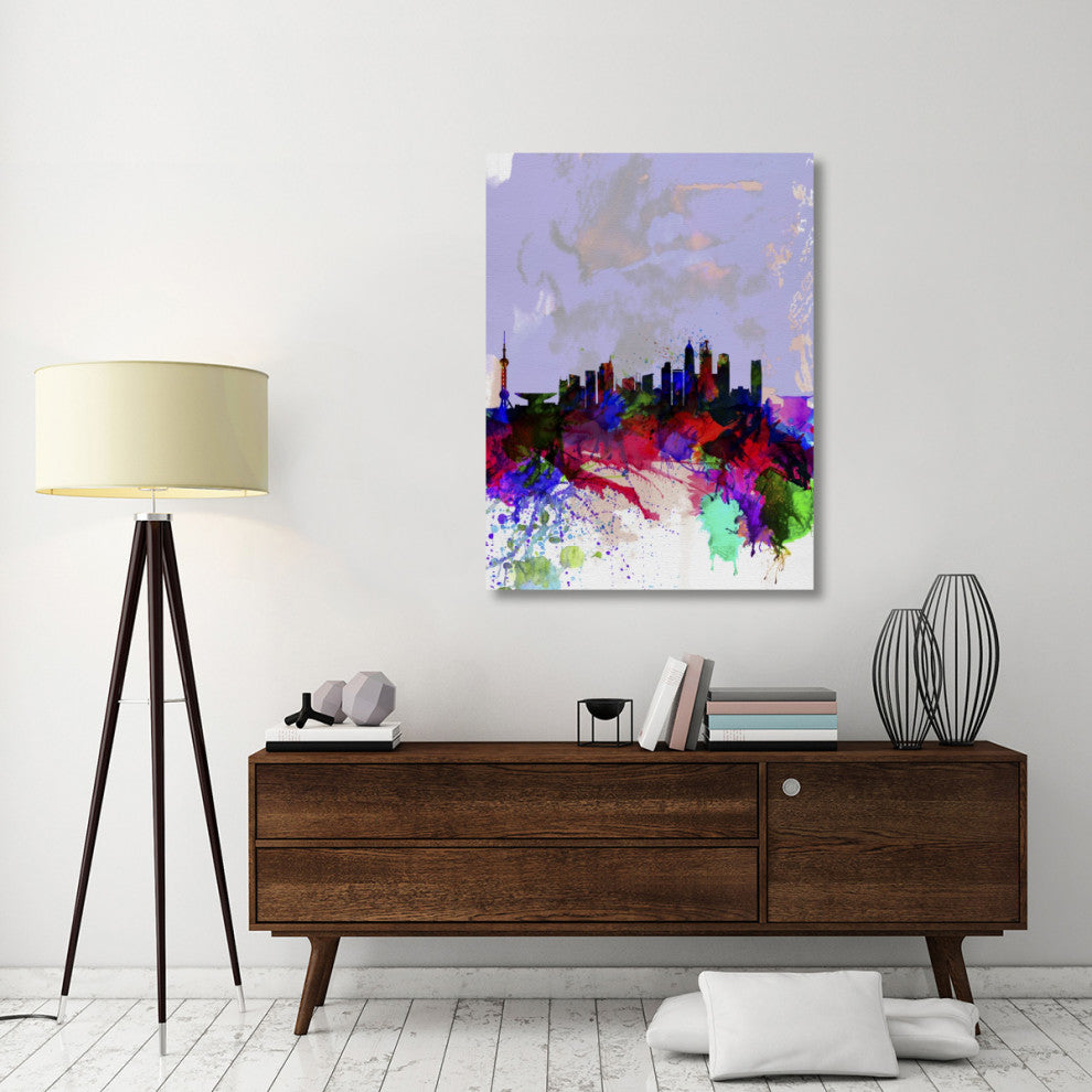 "Shanghai Watercolor Skyline" Fine Art Print