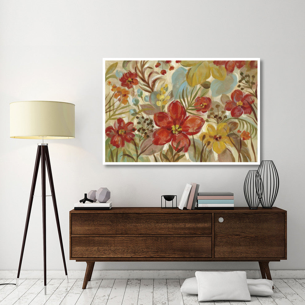 "Tropical Flowers" Digital Paper Print by Silvia Vassileva, 62"x42"