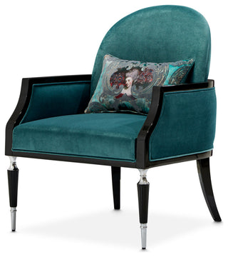La Francaise Velvet Accent Chair Azure/Black