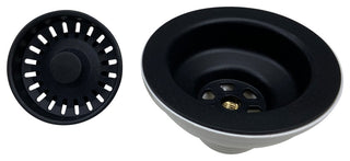 Basket Strainer Kitchen Drain For Granite Composite Sinks, Black