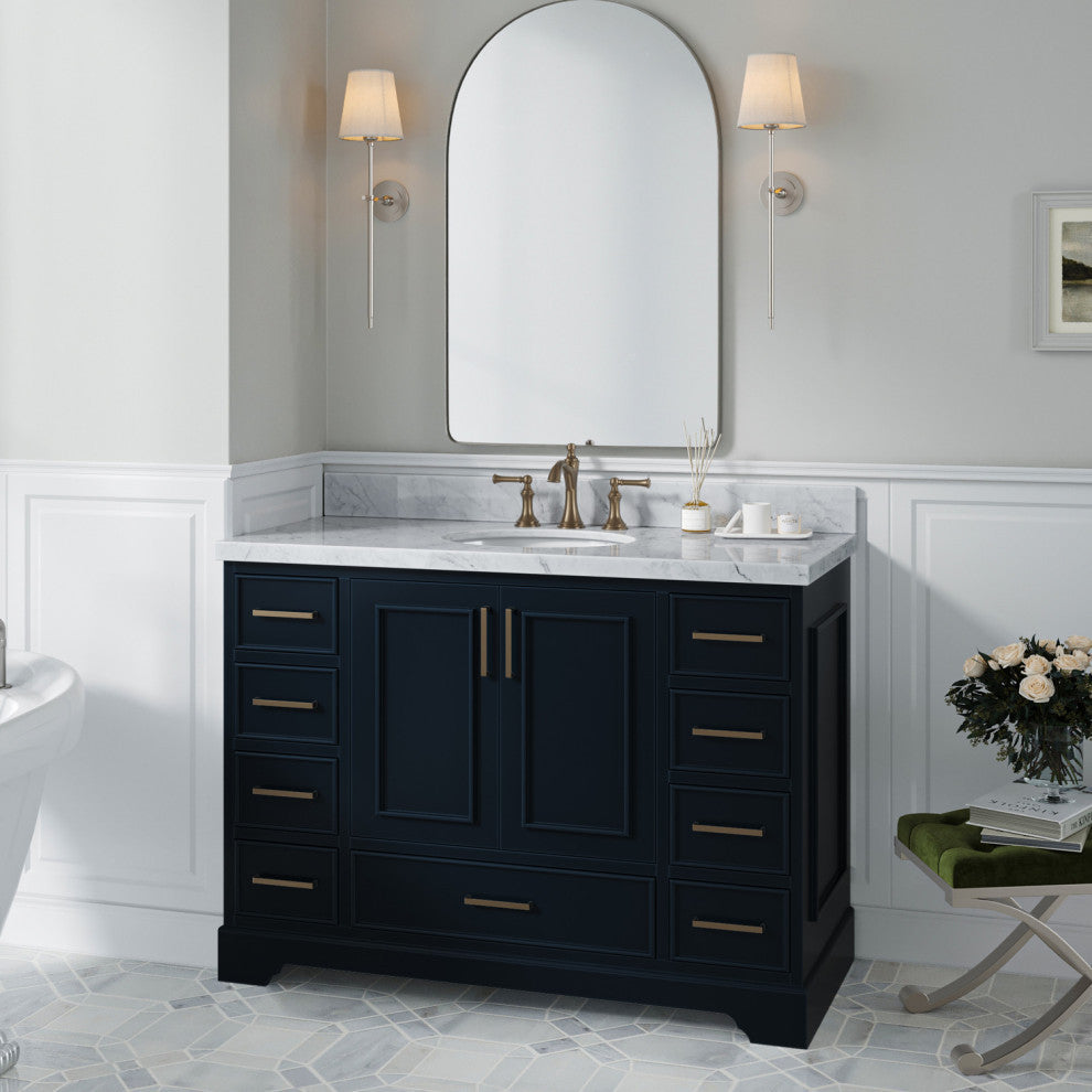 Ariel Stafford 48" Single Sink Bathroom Vanity Base, Midnight Blue