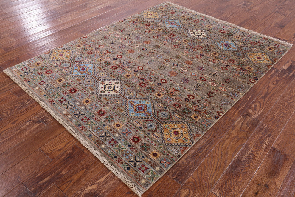 Super Kazak Khorjin Handmade Rug 5' 1" X 6' 6" Q8341