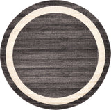 Unique Loom Black Del Mar Maria 6' 0 x 6' 0 Round Rug