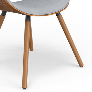 Pemberly Row 29.3" Modern Wood & Fabric Dining Chair in Stone Gray