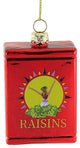 Holiday Ornament Box Of Raisins Glass Christmas Food Grapes Go8137