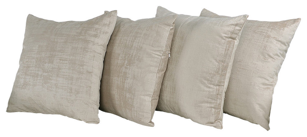 Serenta Textured Velvet Pillow Shell, Set of 4, Simply Taupe